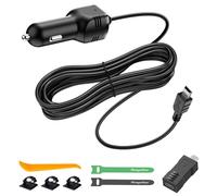Range Tour Dash Camera Car Charger, Mini USB and Micro USB Interfaces, Driving Recorders Power Cord Universal Car Adapter Power Cord 3.5m/11.5ft 12V/24V to DC5V 2A(I interface)