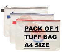 Range Wholesale A4+ Foolscap Tuff Bag Heavy Duty Strong Waterproof Storage Zip Wallet Case - Assorted Colours x 1 Single Ideal for Office/School,Home,ect