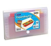 Range Wholesale A6 Small Expanding 6 Part Expanding File Folder Stud Wallet Case Tab Organiser - Pack of 18