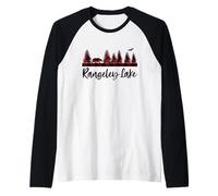 Rangeley Lake Maine Forest Woods Bear Camping Wilderness Raglan Baseball Tee
