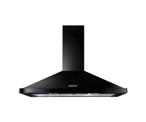 Rangemaster 110cm Chimney Hood Chrome Badge RHDC110BL/C Black
