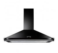 Rangemaster CLAHDC90BC 90cm Classic Chimney Hood With Chrome Rail - BLACK