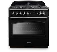 Rangemaster 90cm Dual Fuel Range Cooker Classic FX, Black CLAS90FXDFFBL/C A