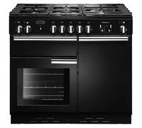 Rangemaster PROP100DFFGB/C Professional + 100 Dual Fuel Range Cooker, Gloss Black