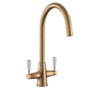 Rangemaster AquaClassic Double Lever Kitchen Mixer Tap - Antique TAQCLASSDLABWH