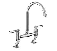 Rangemaster AquaClassic Double Lever Kitchen Mixer Tap - Chrome