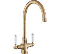 Rangemaster Aquaclassic Dual Lever Built In Kitchen Tap - Antique Brass, Antique Brass