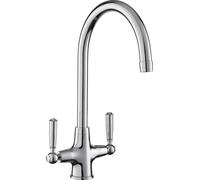 Rangemaster Aquaclassic Dual Lever Built In Kitchen Tap - Chrome/White, Chrome