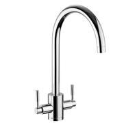 Rangemaster Aquatrend Kitchen Sink Tap Chrome Swivel Spout Mixer Hot Dual Lever