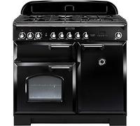 Rangemaster CDL100DFFBLC Classic Deluxe 100cm Dual Fuel Range Cooker - Black & Chrome