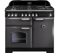 Rangemaster CDL100DFFSL/C Classic Deluxe Slate / Chrome 100cm Dual Fuel Range Cooker A