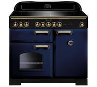 Rangemaster CDL100EIRB/B Classic Deluxe Regal Blue / Brass 100cm Induction Range Cooker A