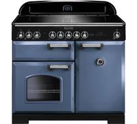 Rangemaster CDL100EISB/C Classic Deluxe Stone Blue with Chrome Trim 100cm Induction Range Cooker - A Rated - 127460