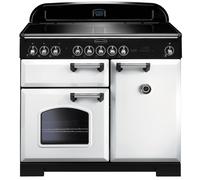 Rangemaster CDL100EIWH/C Classic Deluxe White / Chrome 100cm Induction Range Cooker A