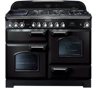 Rangemaster Classic Deluxe 110 Dual Fuel Freestanding cooker Electric Gas Black