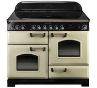 Rangemaster CDL110ECCR/B Classic Deluxe Cream / Brass 110cm Ceramic Range Cooker A
