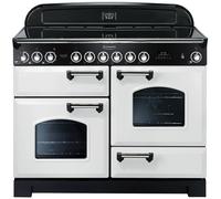 Rangemaster CDL110ECWH/C Classic Deluxe White / Chrome 110cm Ceramic Range Cooker A