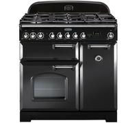 Rangemaster CDL90DFFCB/C CLASSIC DELUXE 90cm Dual Fuel Cooker, Charcoal Black