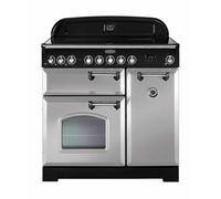 Rangemaster CDL90ECRP/C Classic Deluxe Royal Pearl / Chrome 90cm Ceramic Range Cooker A