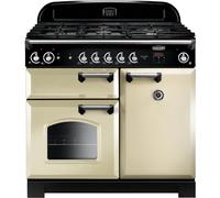 Rangemaster Classic CLA100NGFCR/C 100cm Gas Range Cooker with Electric Fan Oven - Cream / Chrome - A+/A Rated