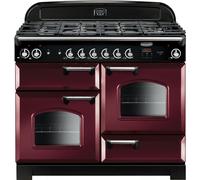 Rangemaster CLA110DFFCY/C Classic Cranberry / Chrome 110cm Dual Fuel Range Cooker A