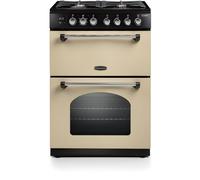 Rangemaster Classic 60 CLA60DFFCR/C 60cm Wide Double Oven Dual Fuel Cooker - Cream / Chrome - A/A Rated, Cream