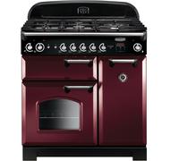 Rangemaster CLA90NGFCY/C Classic 90 Gas Range Cooker Cranberry Chrome