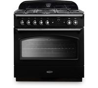 Rangemaster CLAS90FXDFFBLC Classic 90cm Dual Fuel Range Cooker- Black & Chrome