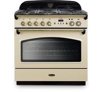 Rangemaster CLAS90FXDFFCRB Classic 90cm Dual Fuel Range Cooker- Cream & Brass