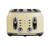 Rangemaster Classic 4-Slice Toaster Long Slots, 6 Browning Levels, Cream Finish