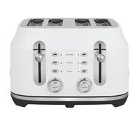 Rangemaster Classic 4-Slice Traditional Toaster Matte White Long Slot Design