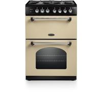 Rangemaster Classic 60 CLA60DFFCR/C 60cm Wide Double Oven Dual Fuel Cooker - Cream/Chrome - A