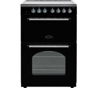 Rangemaster Classic 60 CLA60ECBL/C 60cm Wide Double Oven Electric Cooker with Ceramic Hob - Black / Chrome - A/A Rated, Black