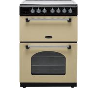 Rangemaster Classic 60 CLA60ECCR/C 60cm Wide Double Oven Electric Cooker with Ceramic Hob - Cream / Chrome - A/A Rated, Cream