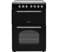 Rangemaster Classic 60 CLA60EIBL/C 60cm Double Oven Electric Cooker with Induction Hob - Black / Chrome - A/A Rated, Black