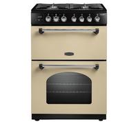 Rangemaster Classic 60 CLA60DFFCR/C 60cm Wide Double Oven Dual Fuel Cooker - Cream / Chrome - A/A Rated, Cream