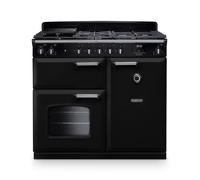 Rangemaster Classic CL100DFPGBL/CM1 100cm Wide Gloss Black Dual Fuel Freestanding Range Cooker - Chrome Trim