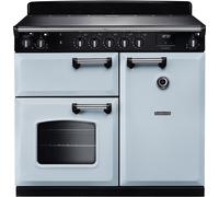 Rangemaster Classic CL100EIPMSB/CM1 100cm Electric Range Cooker with Induction Hob - Misty Blue / Chrome - A/A Rated, Blue