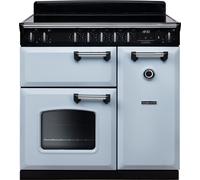 Rangemaster Classic CL90EIPMSB/CM1 90cm wide Electric Range Cooker with Induction Hob - Misty Blue / Chrome Blue