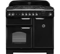 Rangemaster CLA100DFFBL/C Classic 100cm Dual Fuel Range Cooker Black Chrome