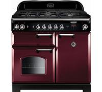 Rangemaster Classic CLA100DFFCY/C 100cm Dual Fuel Range Cooker - Cranberry / Chrome - A/A Rated