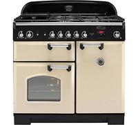 Rangemaster Classic CLA100NGFCR/C 100cm Gas Range Cooker with Electric Fan Oven - Cream / Chrome - A+/A Rated