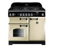 Rangemaster Classic CLA100NGFCR/C 100cm Wide Cream Gas Freestanding Range Cooker - Chrome Trim