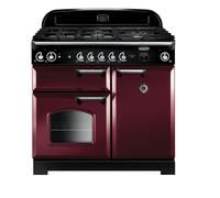 Rangemaster Classic CLA100NGFCY/C 100cm Wide Cranberry Gas Freestanding Range Cooker - Chrome Trim