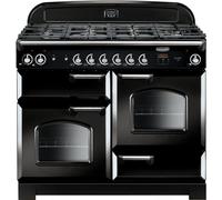 Rangemaster Classic CLA110DFFBL/C Black / Chrome 110cm Dual Fuel Range Cooker A