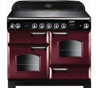 Rangemaster Classic CLA110EICY/C 110cm wide Electric Range Cooker with Induction Hob - Cranberry / Chrome - A/A Rated, Red