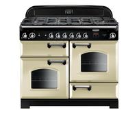 Rangemaster Classic CLA110NGFCR/C110cm Wide Cream Gas Freestanding Range Cooker - Chrome Trim