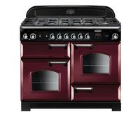 Rangemaster Classic CLA110NGFCY/C 110cm Wide Cranberry Gas Freestanding Range Cooker - Chrome Trim