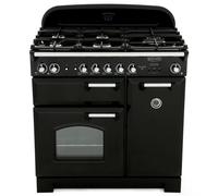 Rangemaster Classic CLA90DFFBL/C Black / Chrome 90cm Dual Fuel Range Cooker A