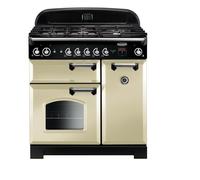 Rangemaster Classic CLA90NGFCR/C 90cm Wide Cream Gas Freestanding Range Cooker - Chrome Trim